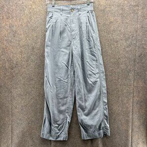 Madewell Pants Women 2 Gray Tencel Wide Leg High Rise Cropped Athletic